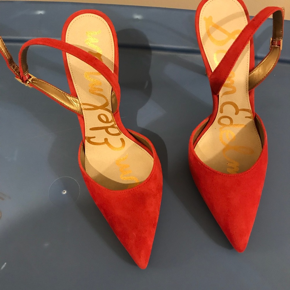 Sam Edelman red suede heels